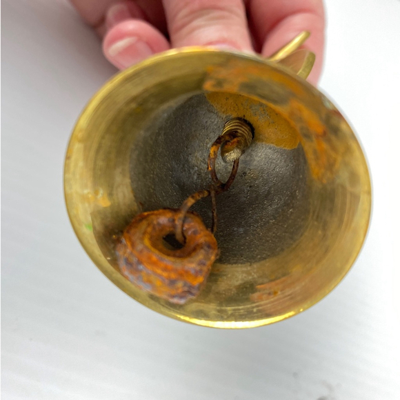 Brass Apple Bell Set 3 inches tall - Picture 7 of 8